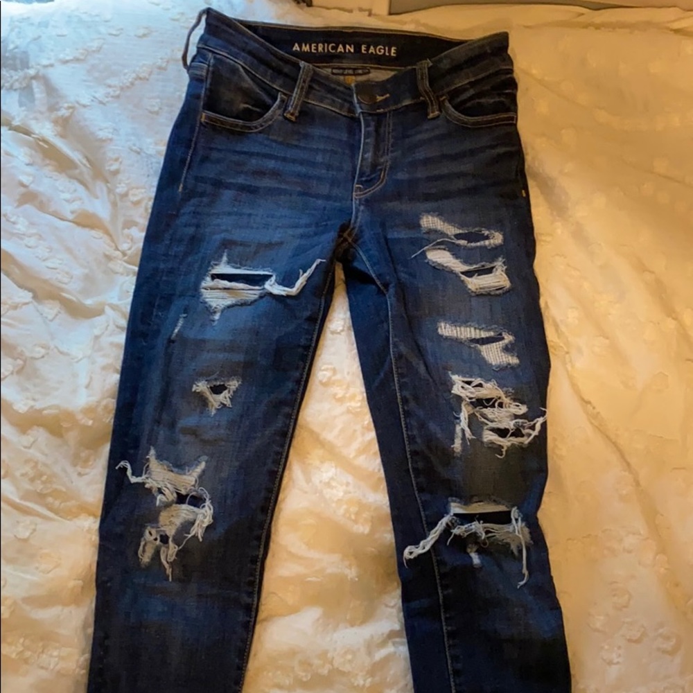 American Eagle patches jeans
